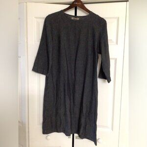 Grey FLAX 100% linen dress, Small